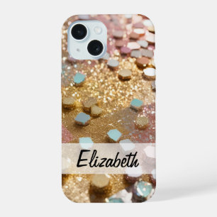 Pastel Girly Glitter Pink, Azul, Dourado, Prata