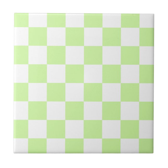 Pastel Green Checkered Gingham Patterno (Frente)