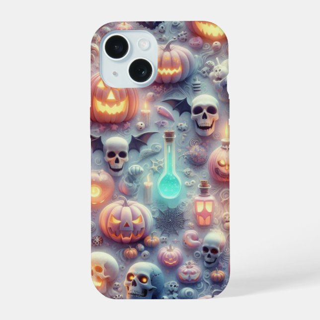 Pastel Halloween Skulls, Bats, Fantasmas e Pumpkin (Verso)