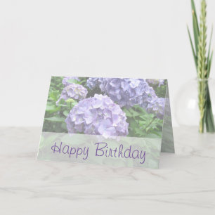 Pastel Hydrangeas no Cartão de Aniversário de Treb