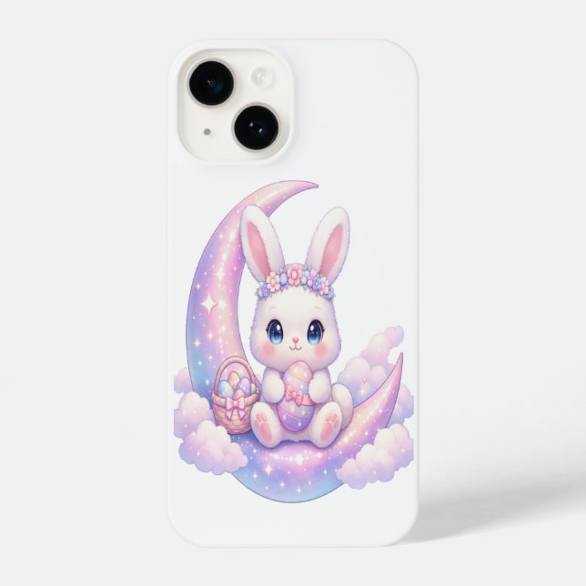 Pastel Moon Bunny iPhone Case – Cute Kawaii Design (Verso)