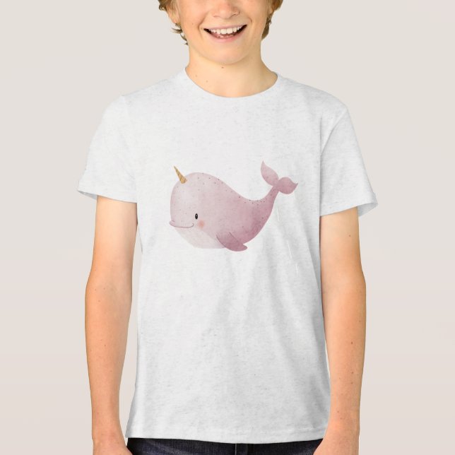 Pastel Narwhal Watercolor Illustration (Frente)