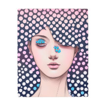 Pastel Ombre Bolinhas Abstrato Pop Art Mulher