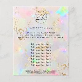 pastel opal FAUX hológrafo Flyer