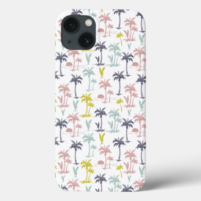 Pastel Palm Tree by the Beach Pattern (Verso)