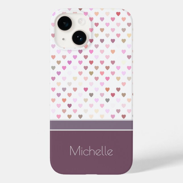 Pastel Passion Hearts Personalizado Name (Verso)