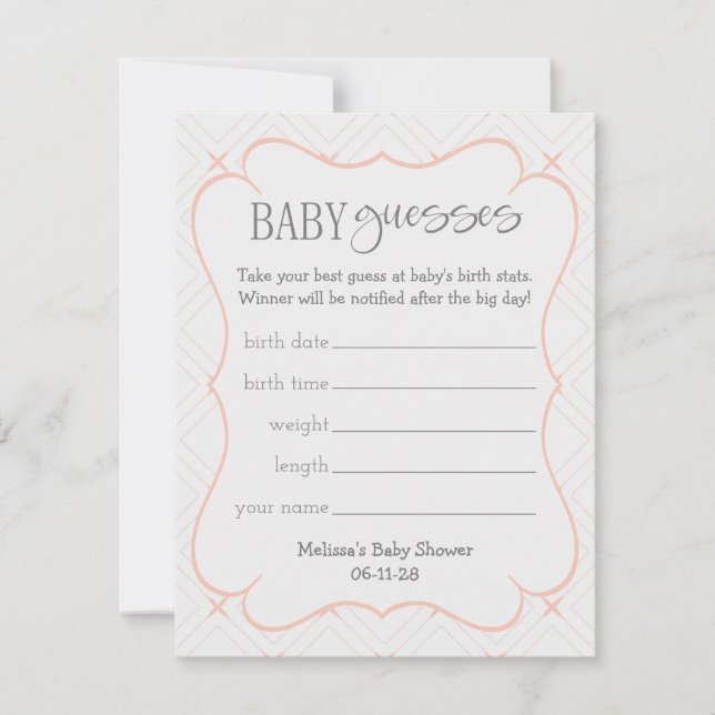 Pastel Peach e Cream Adivinhações Geométricas de B (Frente)