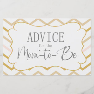 Pastel Peach e Zig Zag Advice Card Dourado