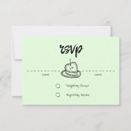 Pastel Penmanship RSVP Card Pale Fern