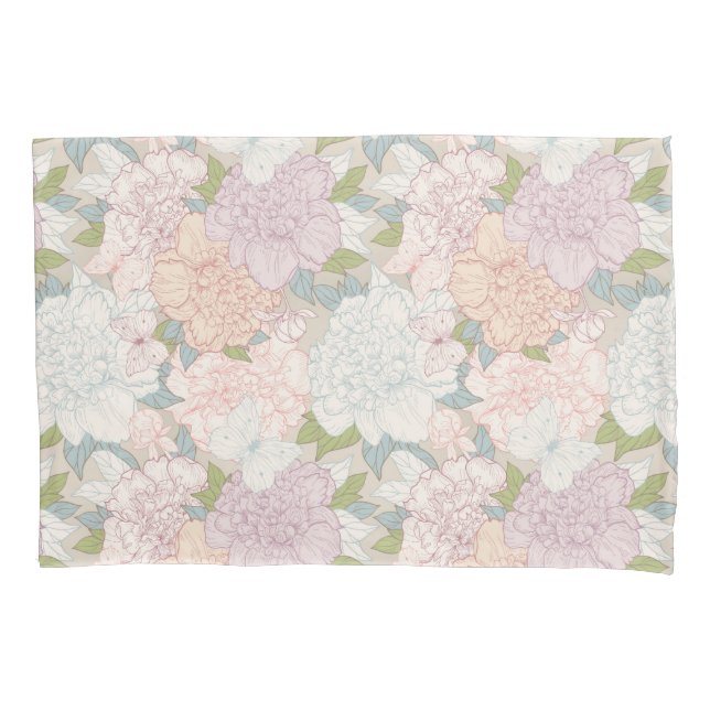 Pastel Peony & Butterfly Fllower Pattern (Frente)
