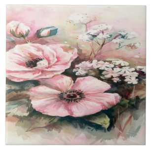 Pastel Petals: Uma Matriz Floral de Aquarela"