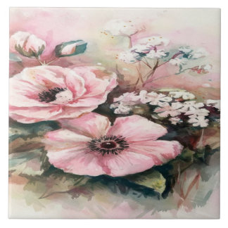 Pastel Petals: Uma Matriz Floral de Aquarela"