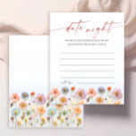 Pastel Pink Bohemian Selvagens Data Ideias Noturna<br><div class="desc">Cartão de Aviso Noite de Data de Chá de panela Floral Azul Blush Marinho Burgundy.</div>