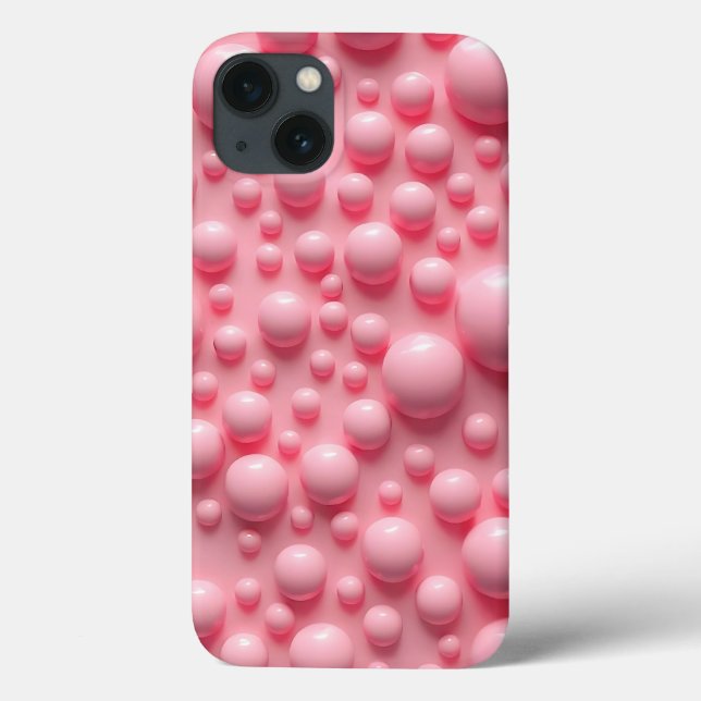 Pastel Pink Bubble Texture iPhone Case for Women (Verso)