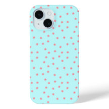 Pastel Pink Floral Pattern on Teal Background