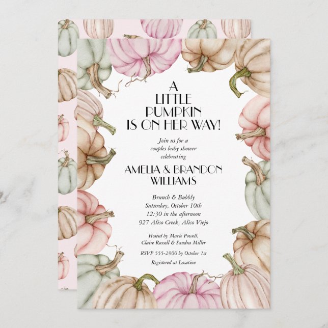 Pastel Pumpkins Menina Chamas De Bebê (Frente/Verso)