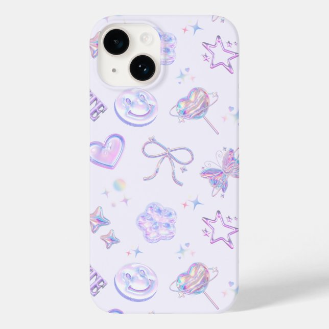 Pastel Purple Holographic Y2K Kitsch Jelly Pattern (Verso)