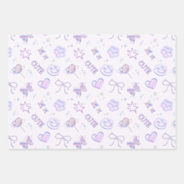 Pastel Purple Pink Y2K Aesthetic Kitsch Pattern