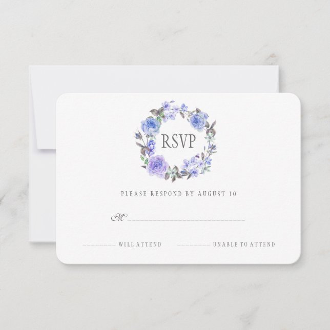 Pastel Purple Watercolor Floral | RSVP (Frente)