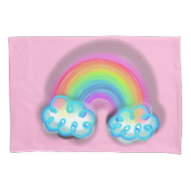 Pastel Rainbow Doodle Art Pillowcase