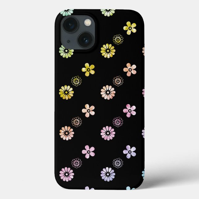 Pastel Rainbow - Frente Floral Riscada Preta (Verso)