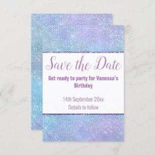 PASTEL RAINBOW GLITTER SALVE A PLACA RSVP DE DATA