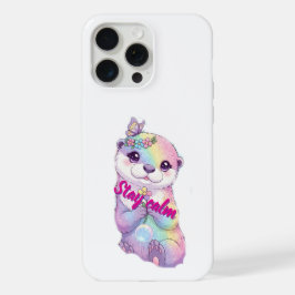 Pastel Rainbow Otter Stay Calm Floral Case