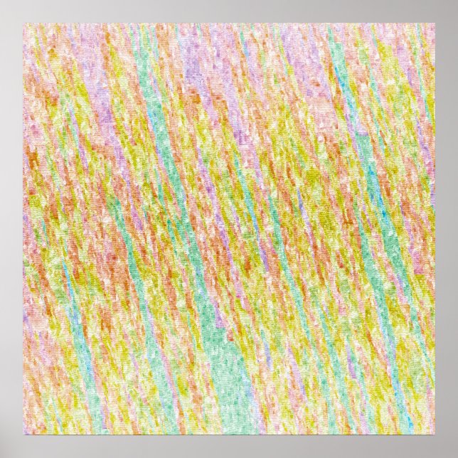 Pastel Rainbow Scribbles Poster (Frente)