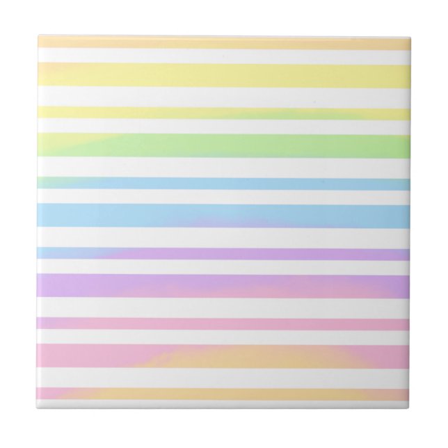Pastel Rainbow Stripes Abstrato Blur Art Design (Frente)