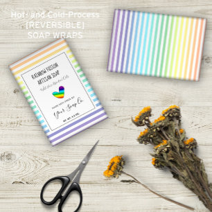 Pastel Rainbow Stripes Padrão Artisan Soap Wraps