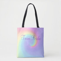 Pastel Rainbow Swirl Lésbica Casamento Tote Bag