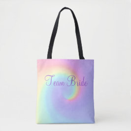 Pastel Rainbow Swirl Lésbica Casamento Tote Bag