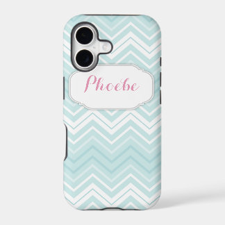 Pastel Rosa e Teal Chevron Zigzag Personalizado