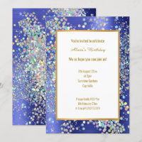 PASTEL ROYAL BLUE TEXTURED HOLOGRAPHIC CONVITE