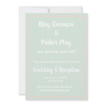 Pastel Sage e Convite para Casamento Rosa