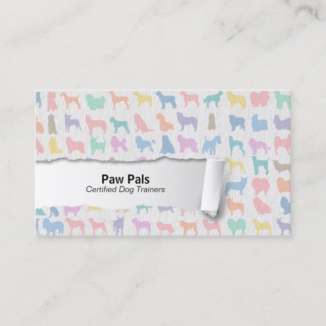 Pastel Silhouettes Cachorro Cartão de visita (Frente)