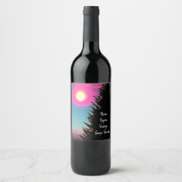 Pastel Sunset, Etiqueta de Vinho Personalizada