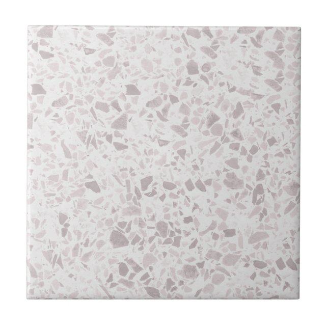 Pastel Taupe e Beige Terrazzo Impressão (Frente)