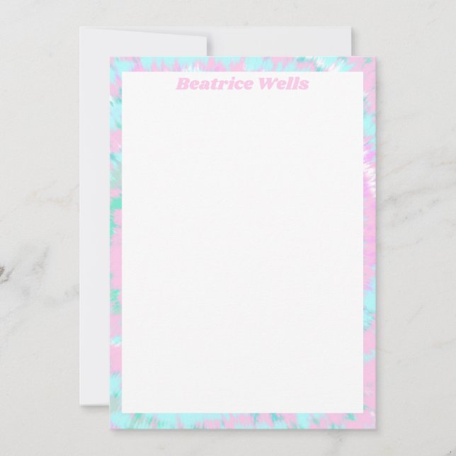 Pastel Tie Dye Pink Pink Aqua Mint Green (Frente)