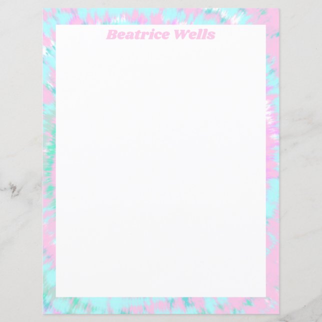 Pastel Tie Dye Pink Pink Aqua Mint Green (Frente)