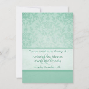 Pastel verde damasco, convite formal para o casame