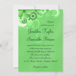 Pastel Verde Escuro - Convites de Casamento 5x7