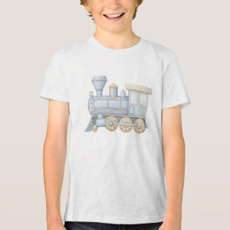 Pastel Vintage Steam Train Locomotive Illustration
