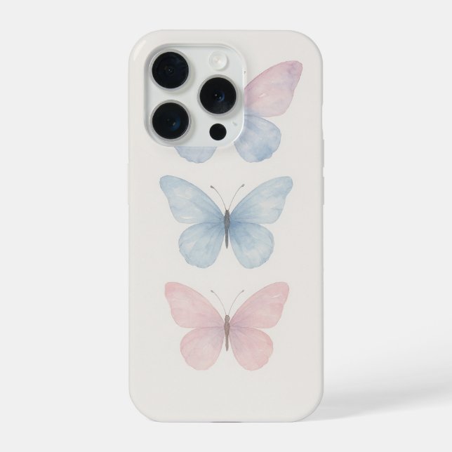 Pastel Watercolor Butterfly Trio (Verso)