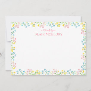 Pastel Watercolor Floral Obrigado Cartões