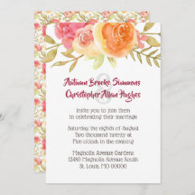 Pastel Watercolor Florals Convite Para Casamento