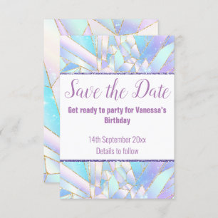 PASTEL WHITE CRYSTAL SALVE A PLACA RSVP DE DATA