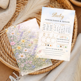 Pastel Wildflower Baby Predictions Advice Card