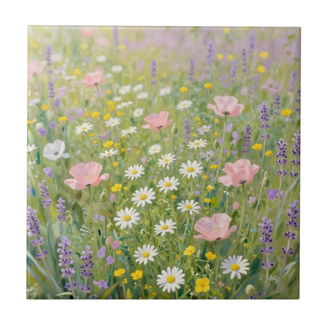 Pastel Wildflower Meadow Painting (Frente)