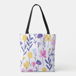 Pastel Wildflower Tote Bag Elegante Floral